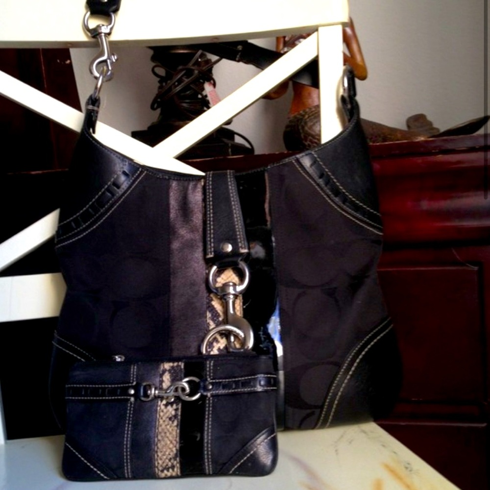 COACH BAG WITH MATCHING CLUTCH